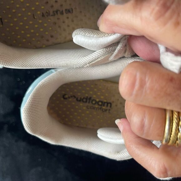 Adidas Grand Court 2.0 white and blue leather sneakers, size 6 1/2 - Picture 12 of 13